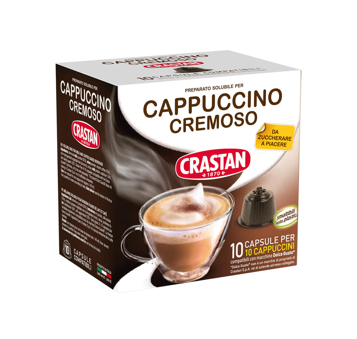 10 Capsule Cappuccino Cremoso Compatibili Dolce Gusto – Crastan