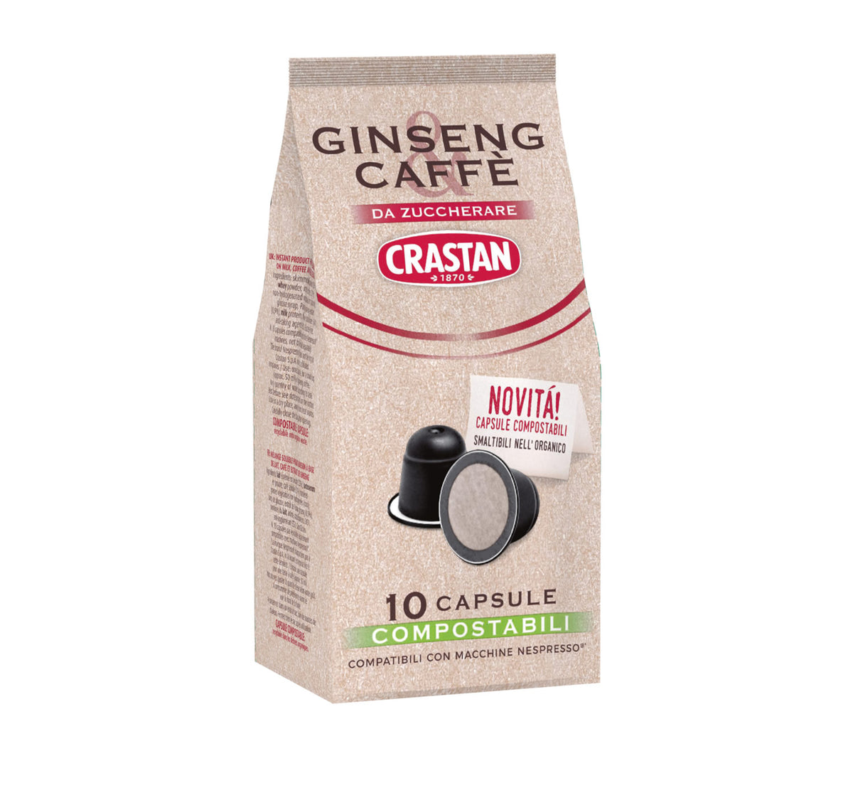 Capsule Compostabili: Ginseng & Caffè da zuccherare - Compatibili Nespresso