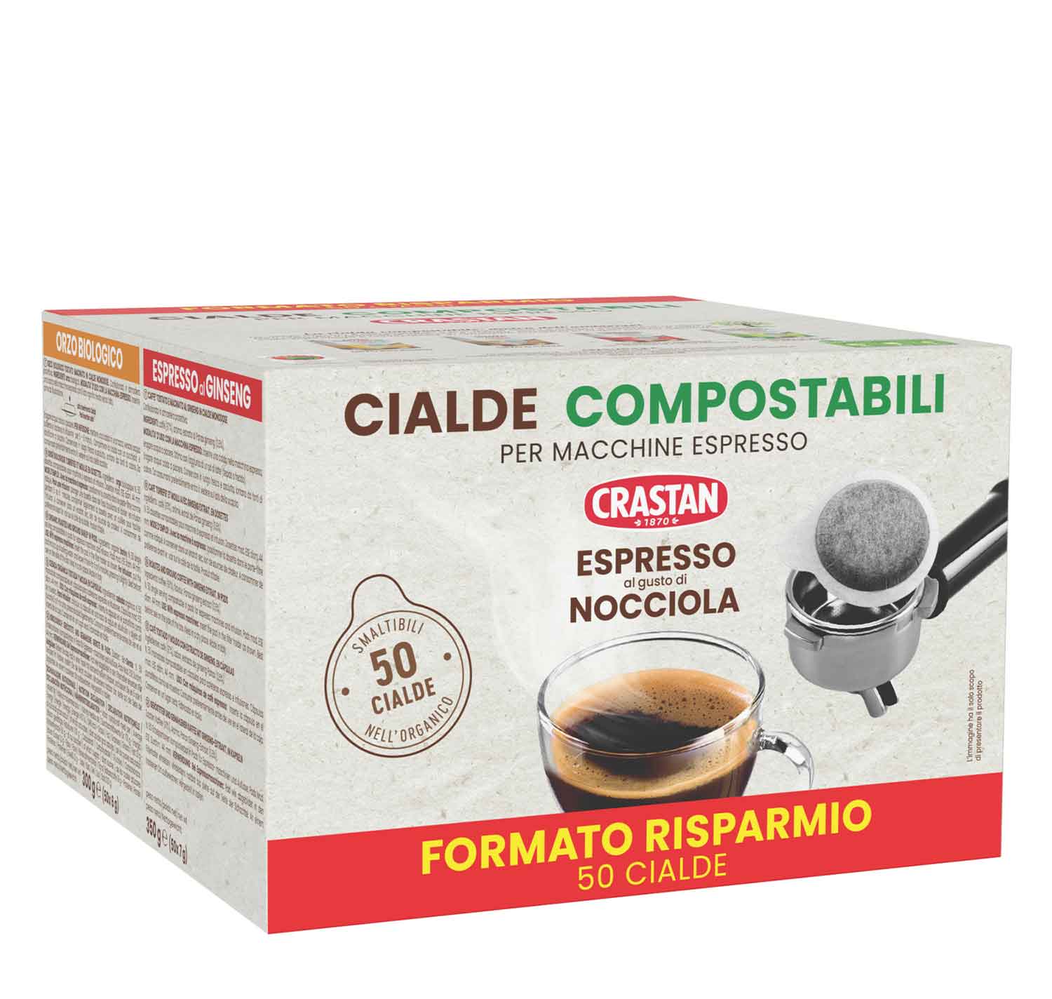 Espresso alla nocciola 50 Cialde Ese Compostabili – Crastan