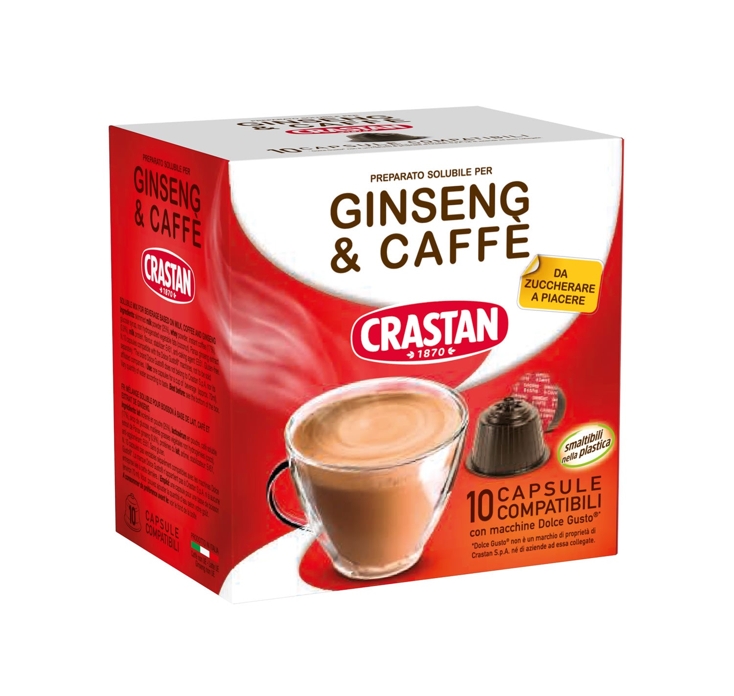10 Capsule Ginseng e Caffè Compatibili Dolce Gusto